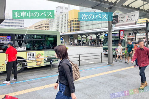 どんどん来る祇園行きのバス