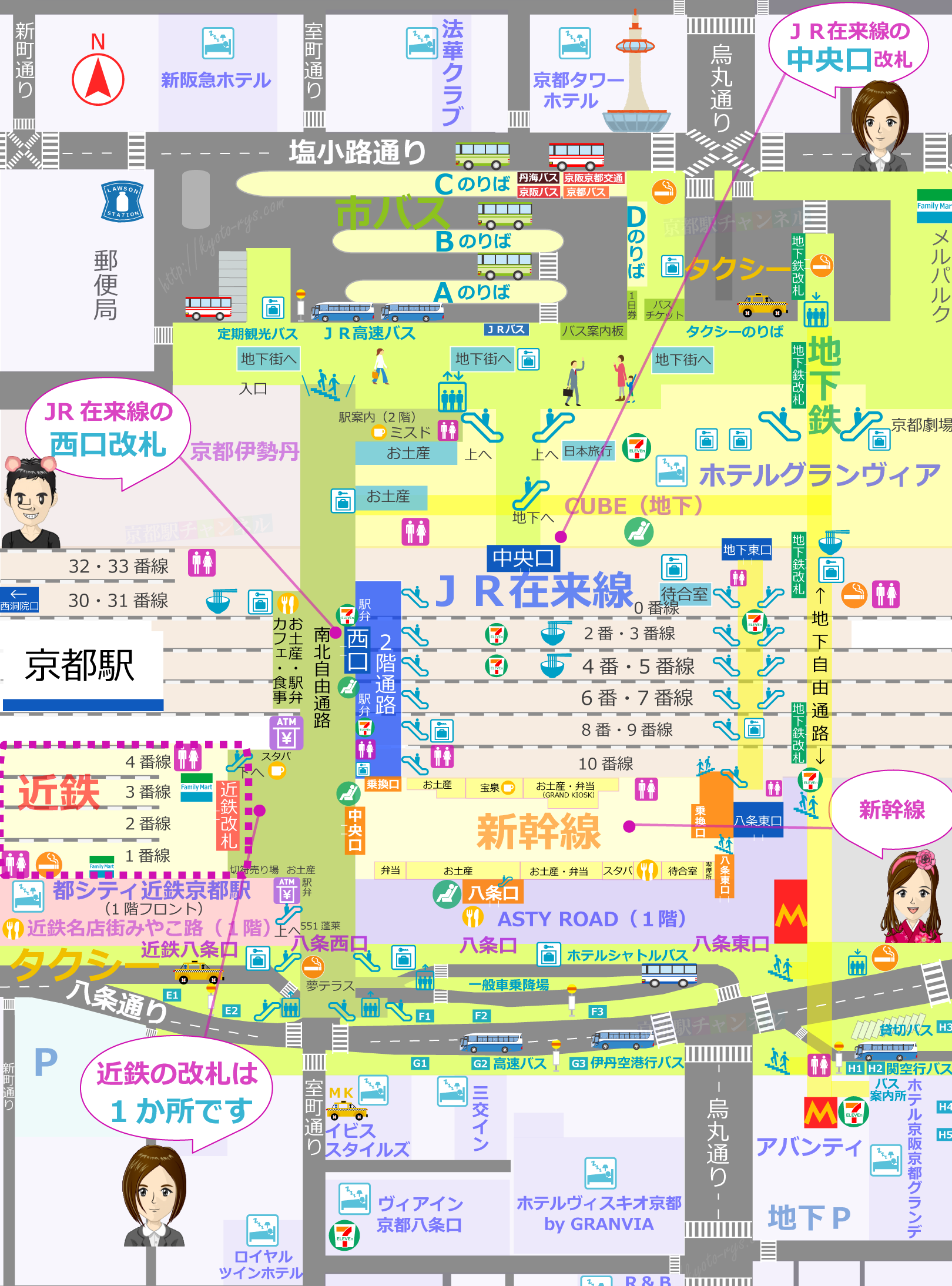 京都駅の構内図
