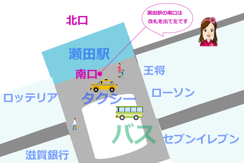 瀬田駅と周辺の地図