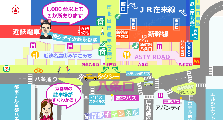 京都駅周辺の地図