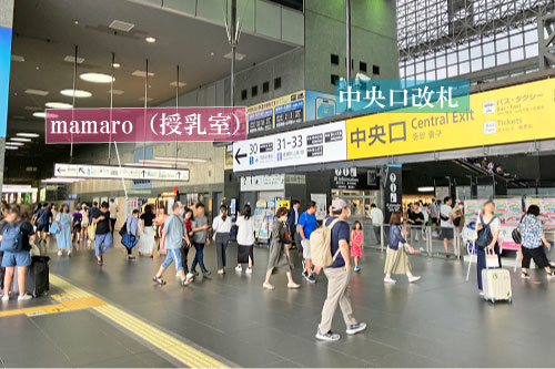 京都駅の中央口改札とmamaro