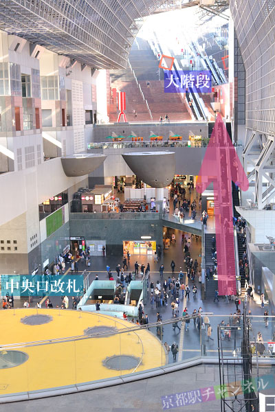 京都駅ビルと大階段への行き方