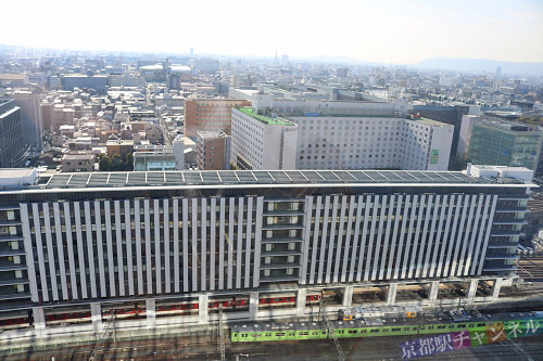 京都駅ビルの屋上からの景色