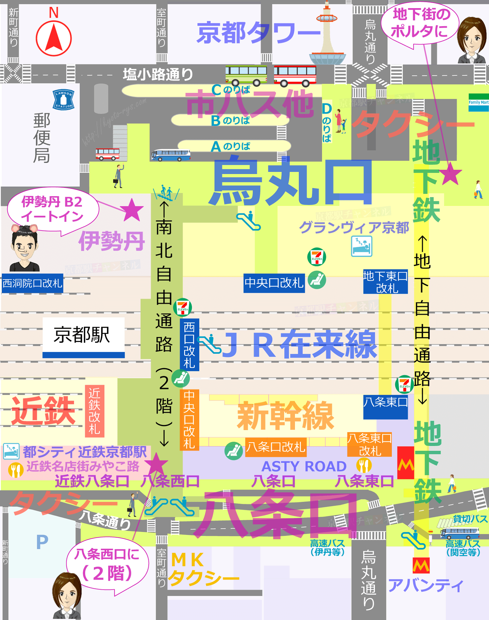京都駅の551蓬莱マップ