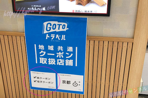 Gotoトラベルの地域共通クーポンが使えるポスター
