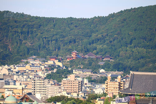 エミオン京都のテラスから見える清水寺の舞台