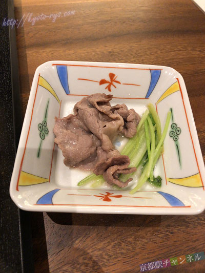 京水菜と牛肉のしゃぶしゃぶ