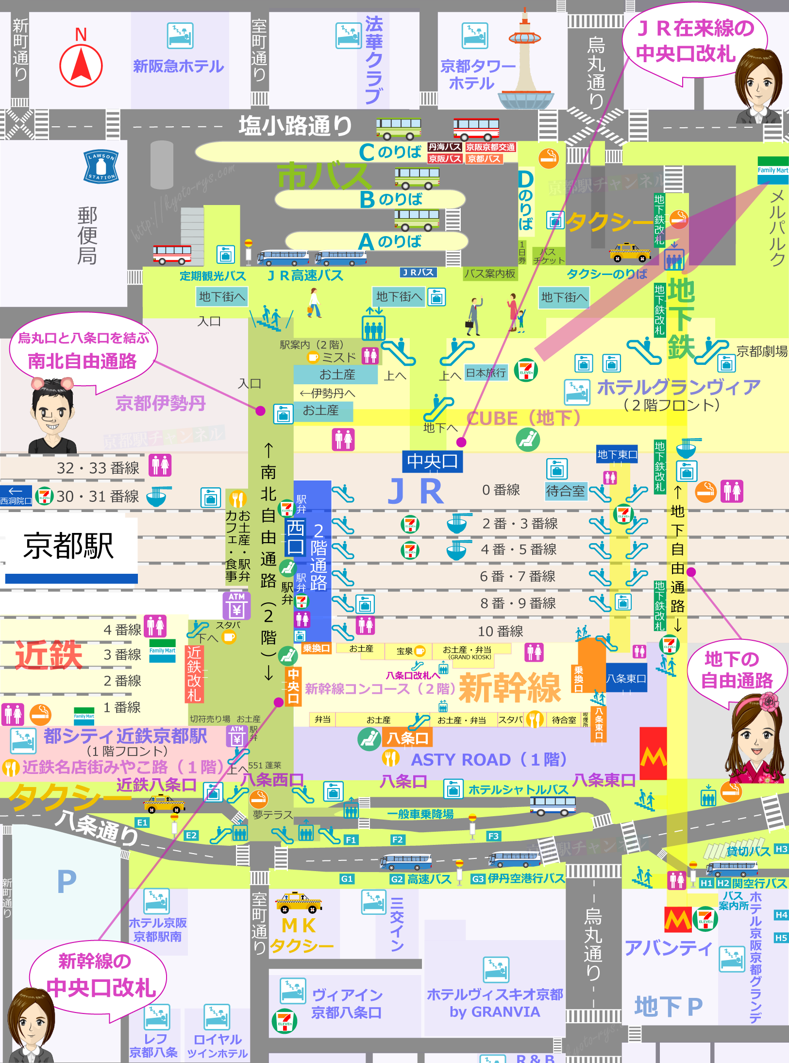 京都駅の構内図