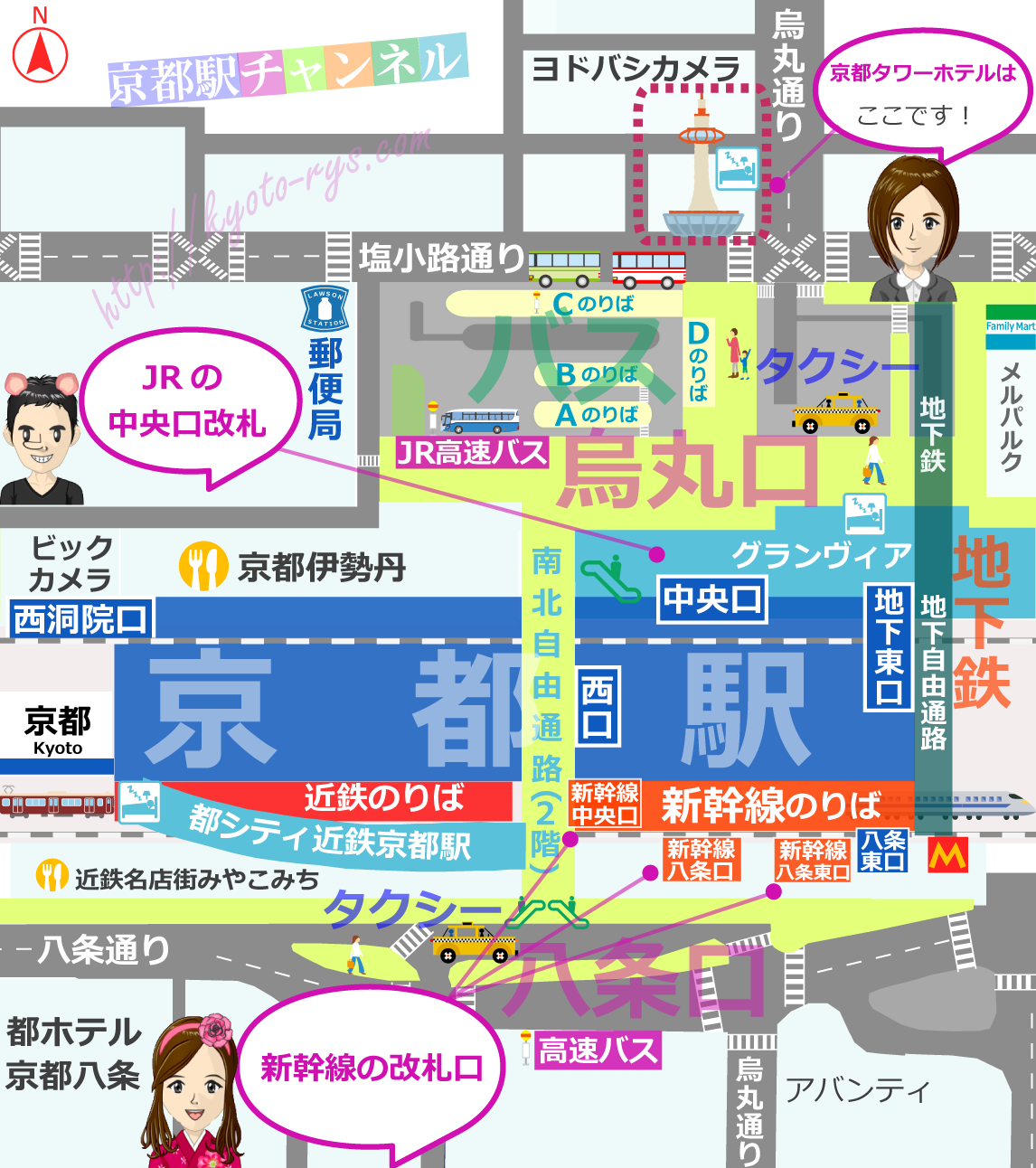 京都駅前の地図