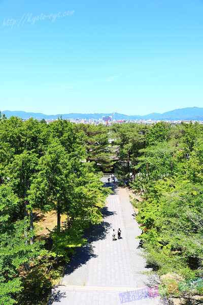三門の楼上から眺める京都市内