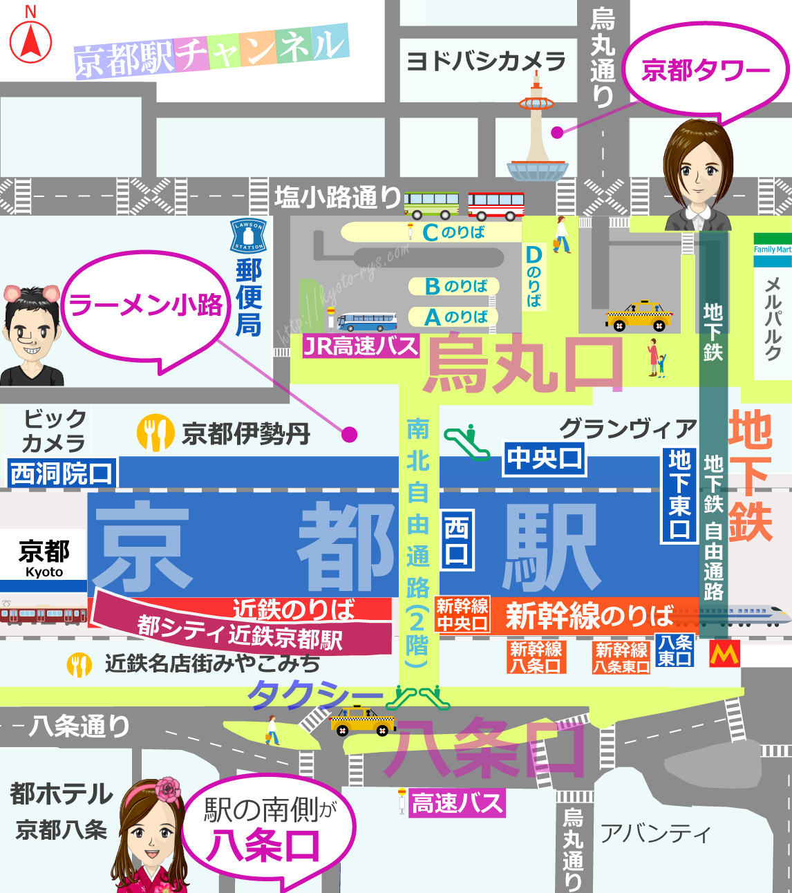 京都駅のマップ
