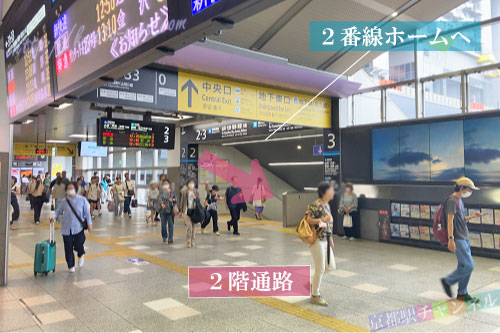 2番ホームへの通路