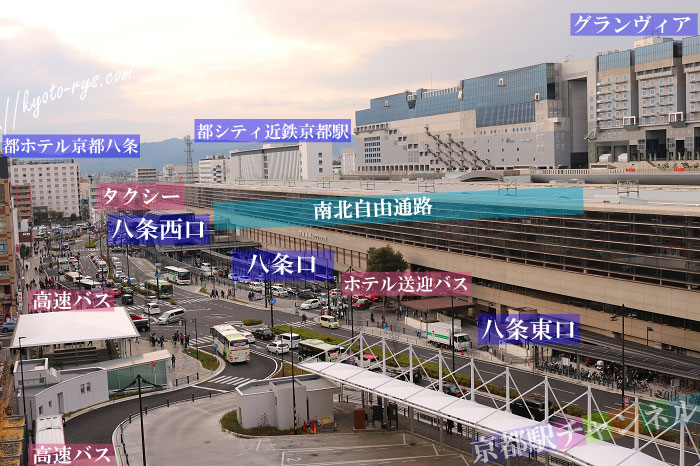京都駅の八条口の全体写真